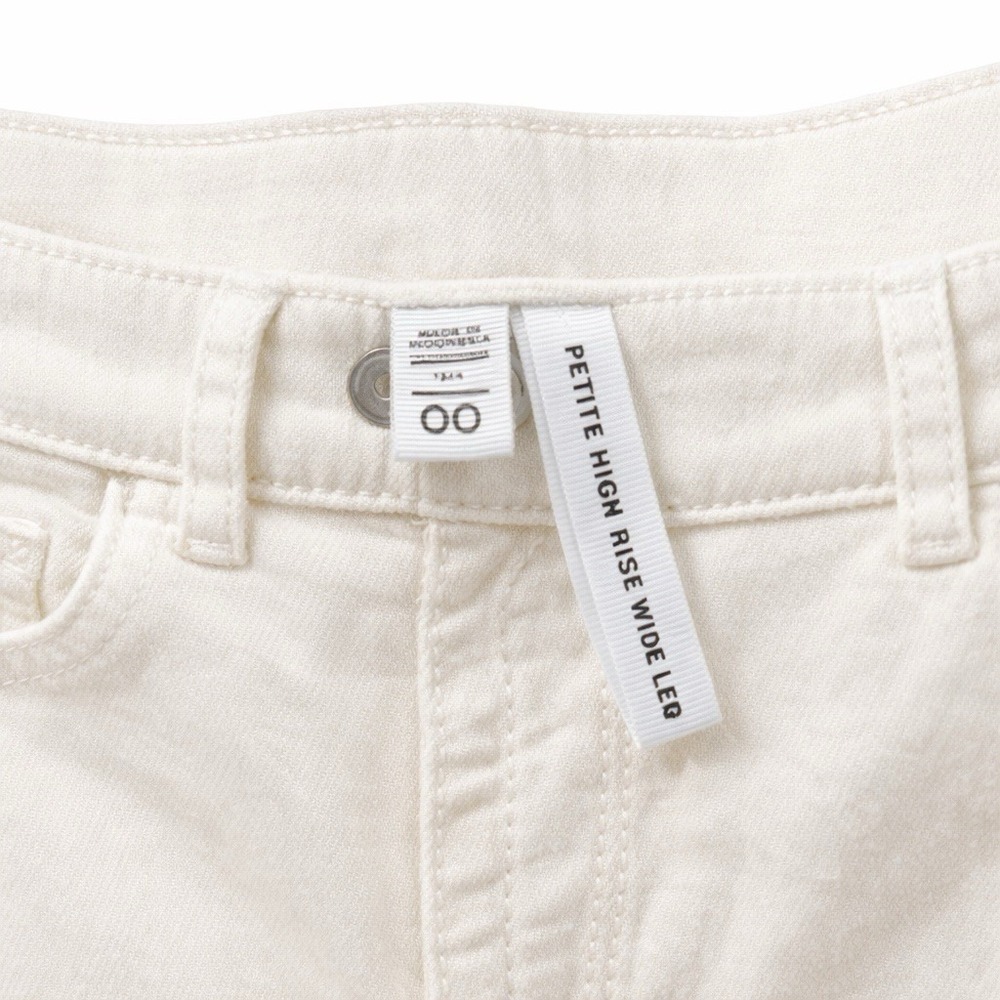 LOFT OOP Cream Wide Leg Jeans Petite High Rise 26 Inseam - Picture 5 of 6
